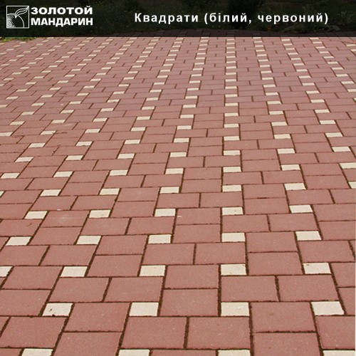 Тротуарна плитка Квадрат большой 200х200 Золотой мандарин квадрат красный