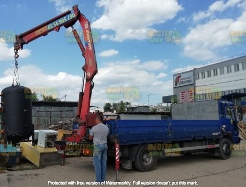 Доставка краном манипулятором на Борщаговке в Киеве Доставка тротуарной плитки краном манипулятором7 т .
