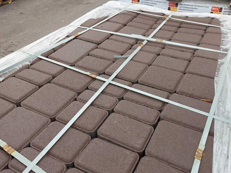 Плитка тротуарная СТАРЫЙ ГОРОД коричневая МЕГАБРУК брусчатка мегабрук старый город коричневая