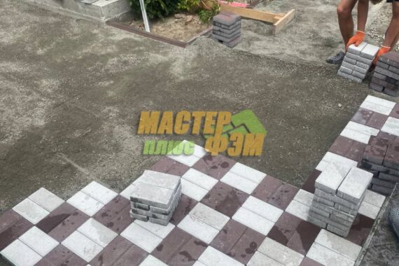 укладка плитки тротуарной мандарин