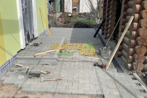 2024 Укладання тротуарної плитки Кирпич у Хотянівці укладка тротуарной плитки кирпичик єко в хотяновке